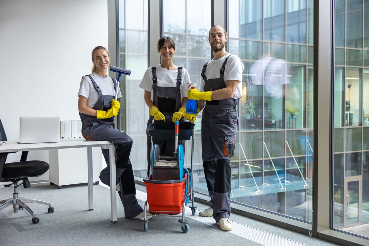 Housekeeping team looking confident and ready to work